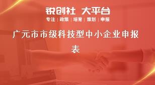 廣元市市級科技型中小企業申報表獎補政策